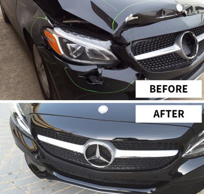 Mercedes Benz Before & After Collision Repair